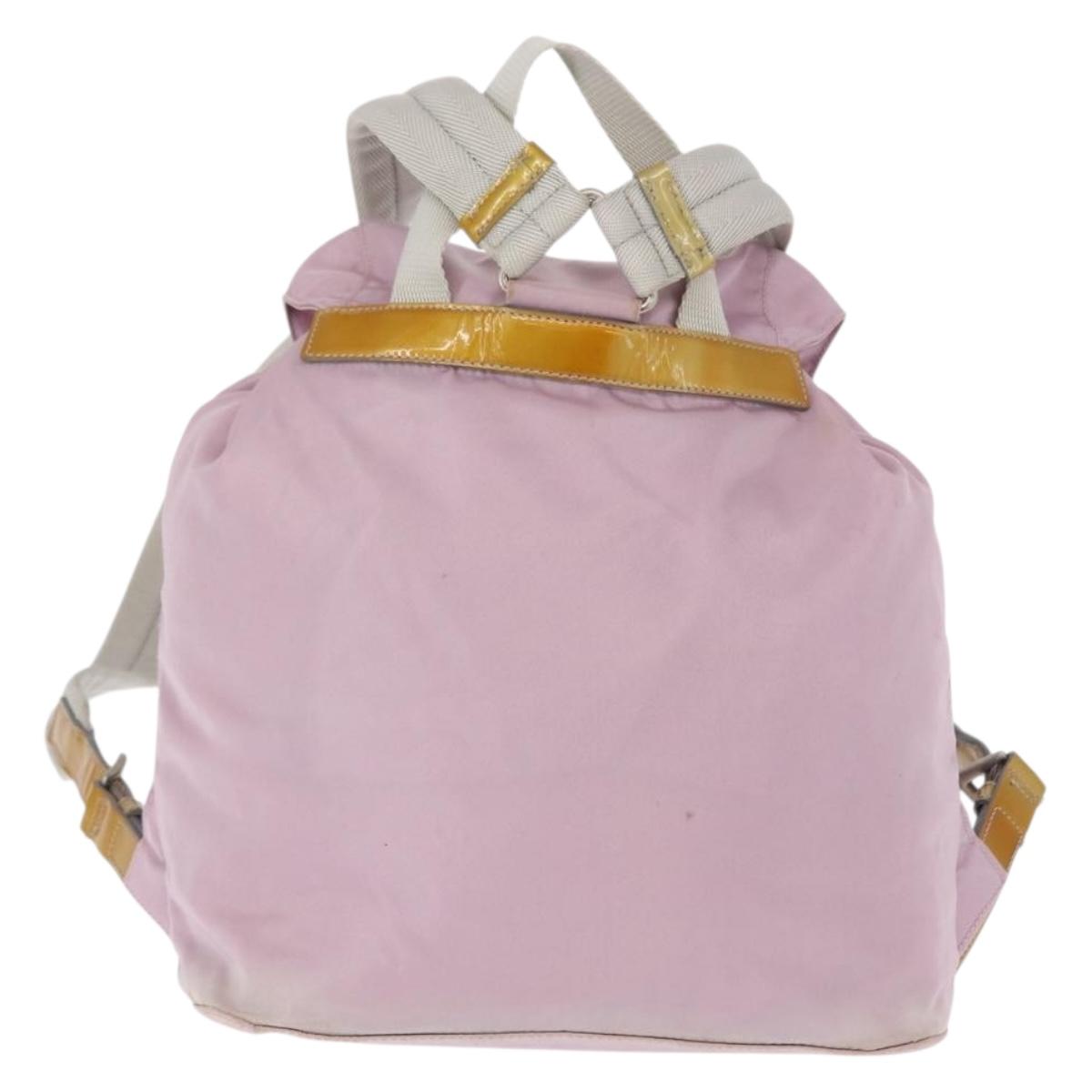 PRADA Backpack Nylon Pink Silver Auth 152952