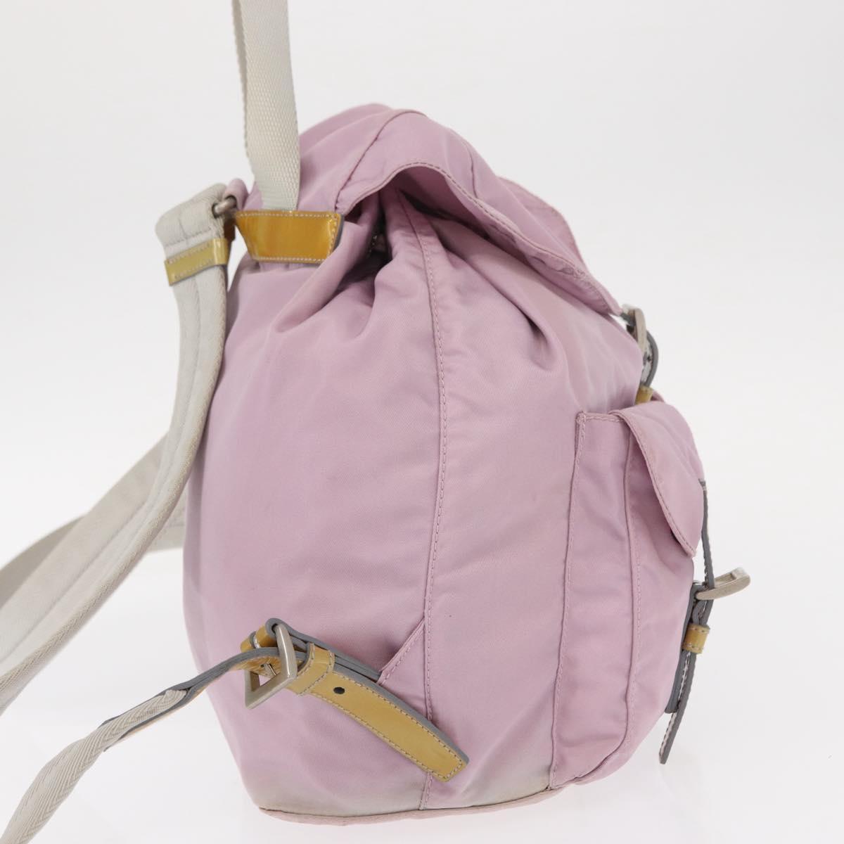 PRADA Backpack Nylon Pink Silver Auth 152952