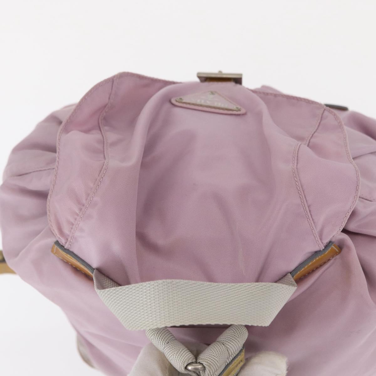 PRADA Backpack Nylon Pink Silver Auth 152952