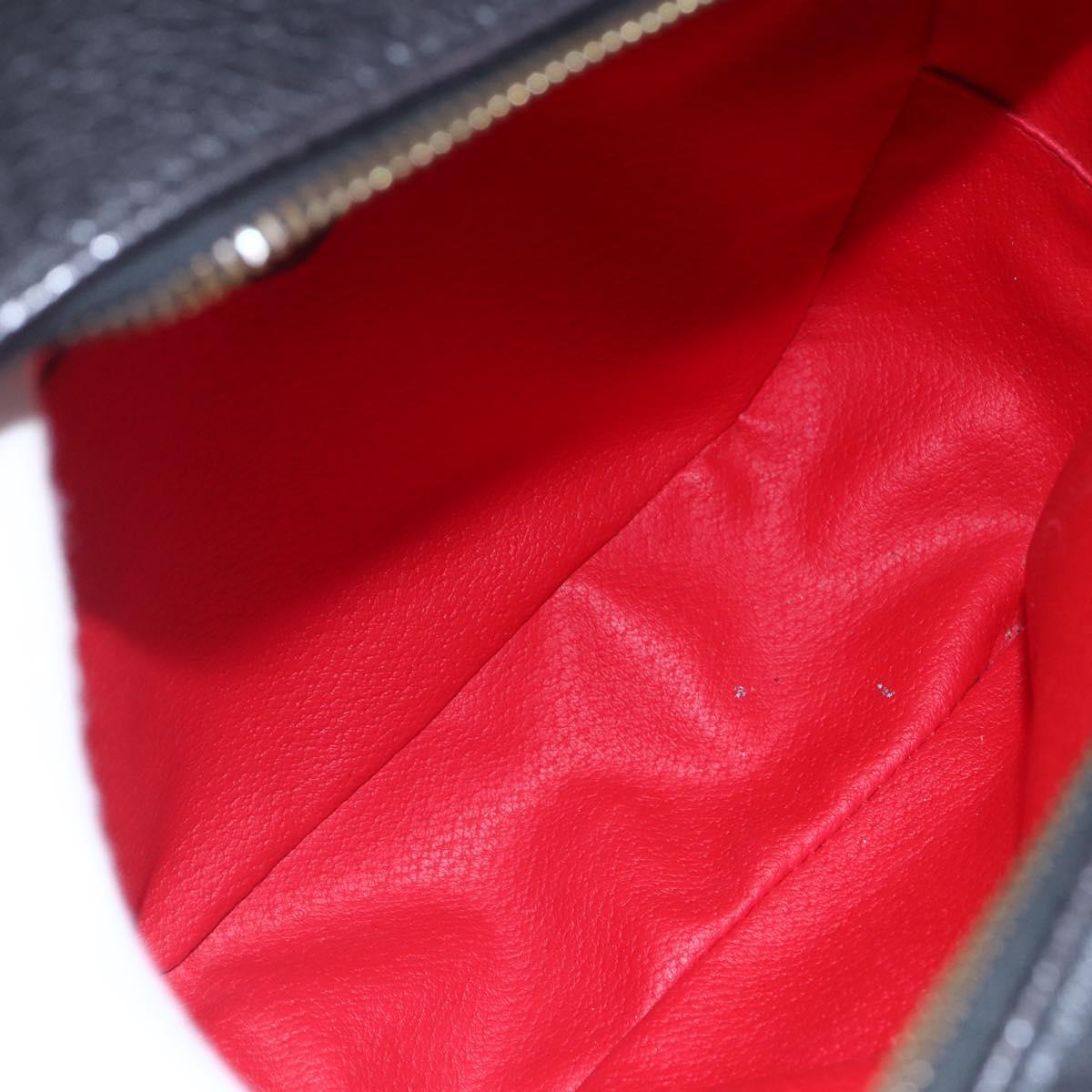 CELINE Shoulder Bag Leather Black Gold Auth 152953