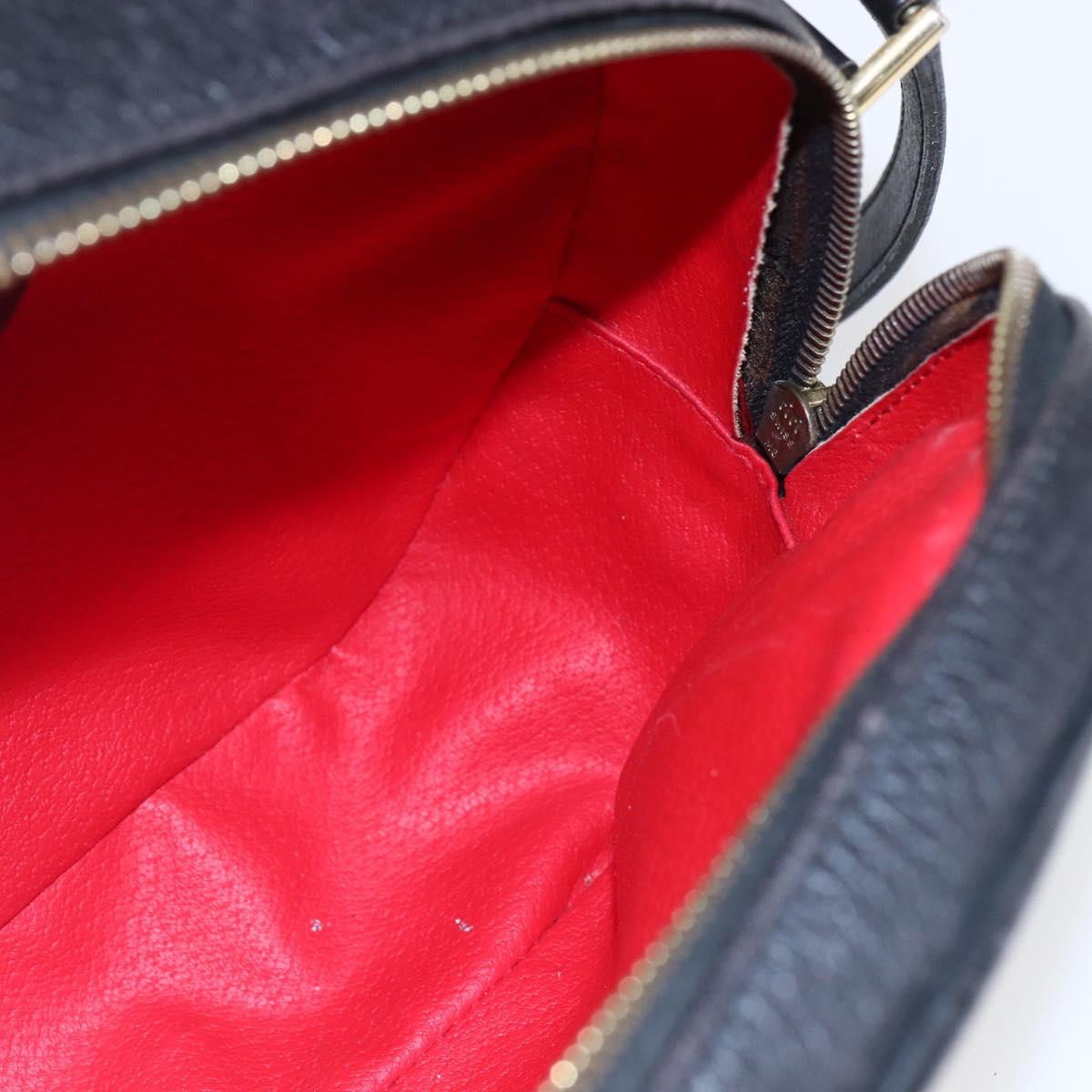 CELINE Shoulder Bag Leather Black Gold Auth 152953