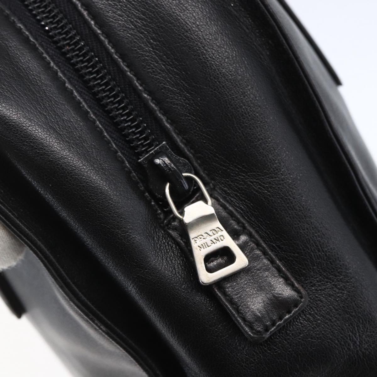 PRADA Shoulder Bag Leather Black Auth 152954
