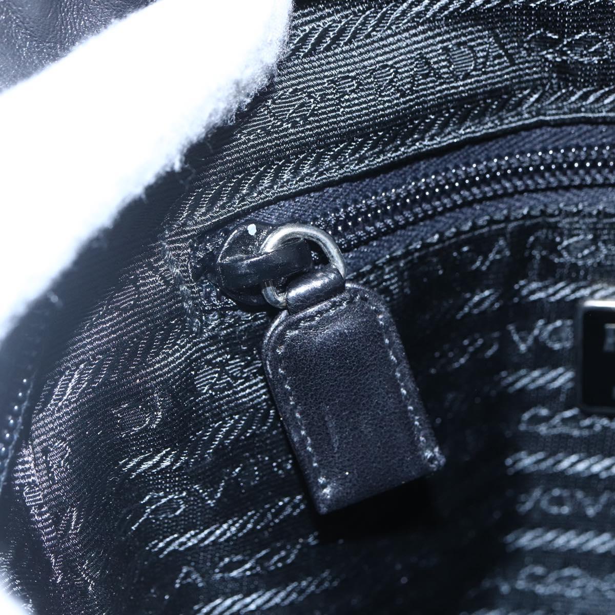 PRADA Shoulder Bag Leather Black Auth 152954