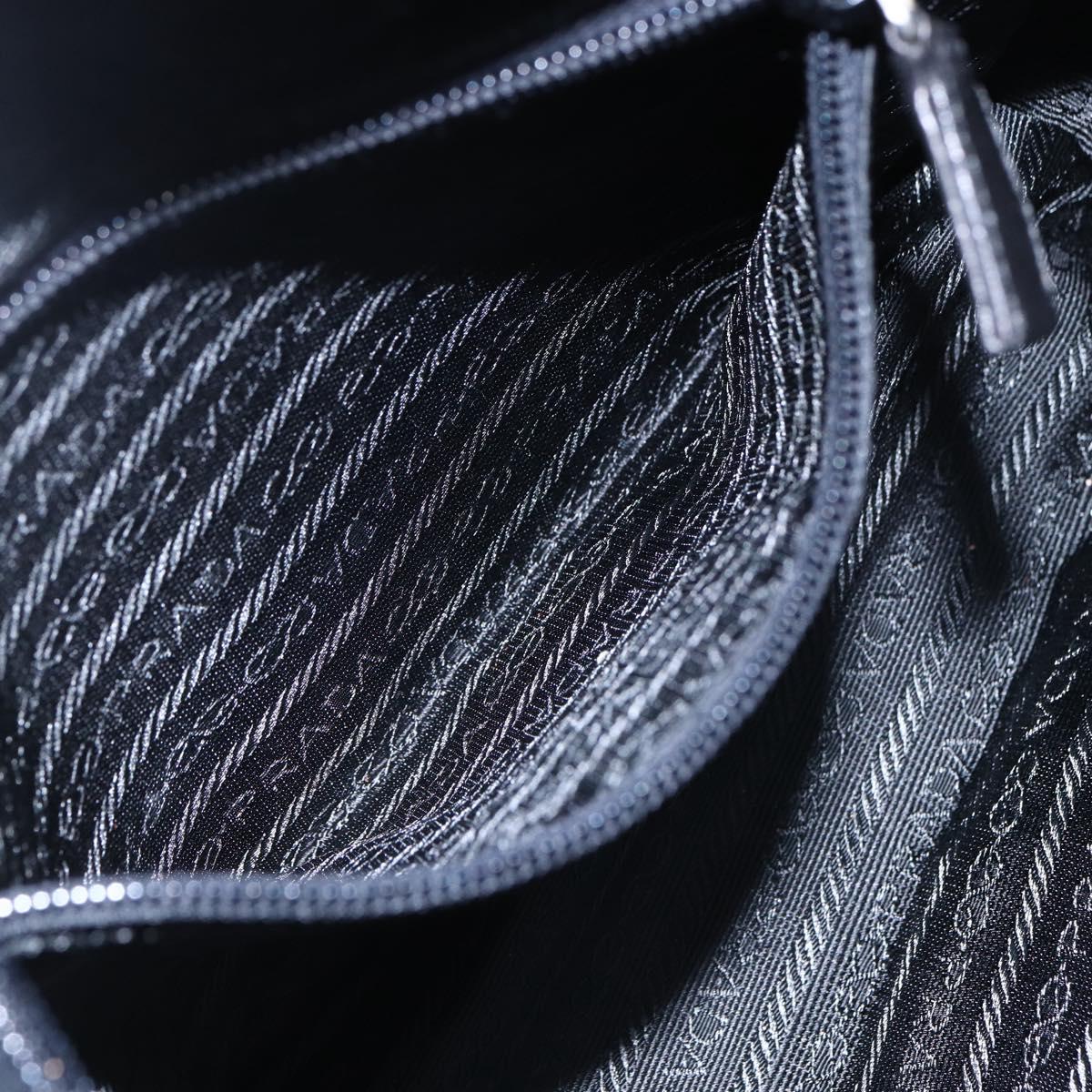 PRADA Shoulder Bag Leather Black Auth 152954