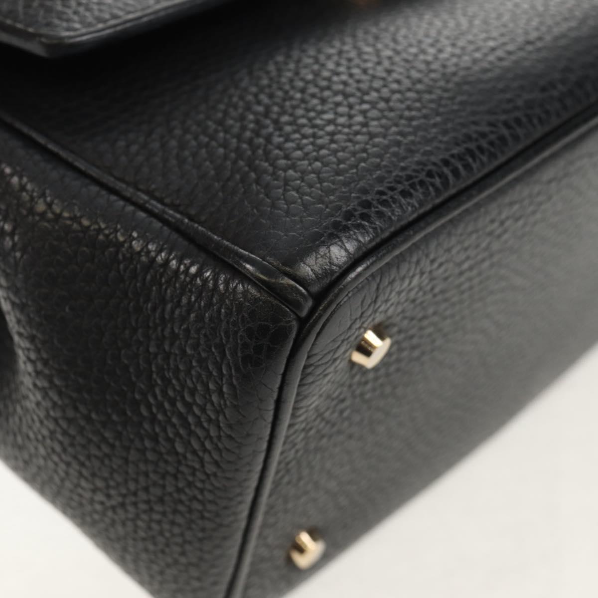 Christian Dior Lady Dior Be Dior Small Bag Leather 2way Black Gold Auth 152955AV