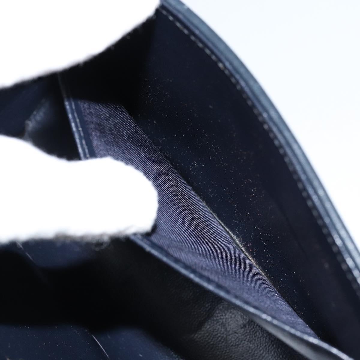 GUCCI GG Canvas Horsebit Chain Shoulder Bag PVC Navy Gold Auth 152956