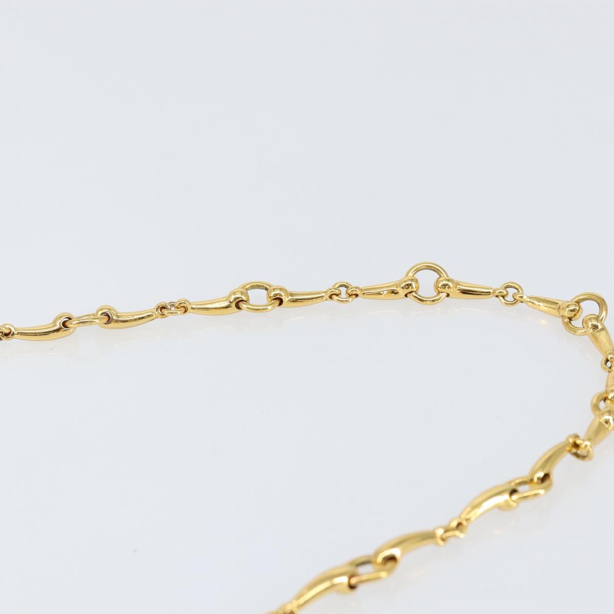 GUCCI GG Canvas Horsebit Chain Shoulder Bag PVC Navy Gold Auth 152956