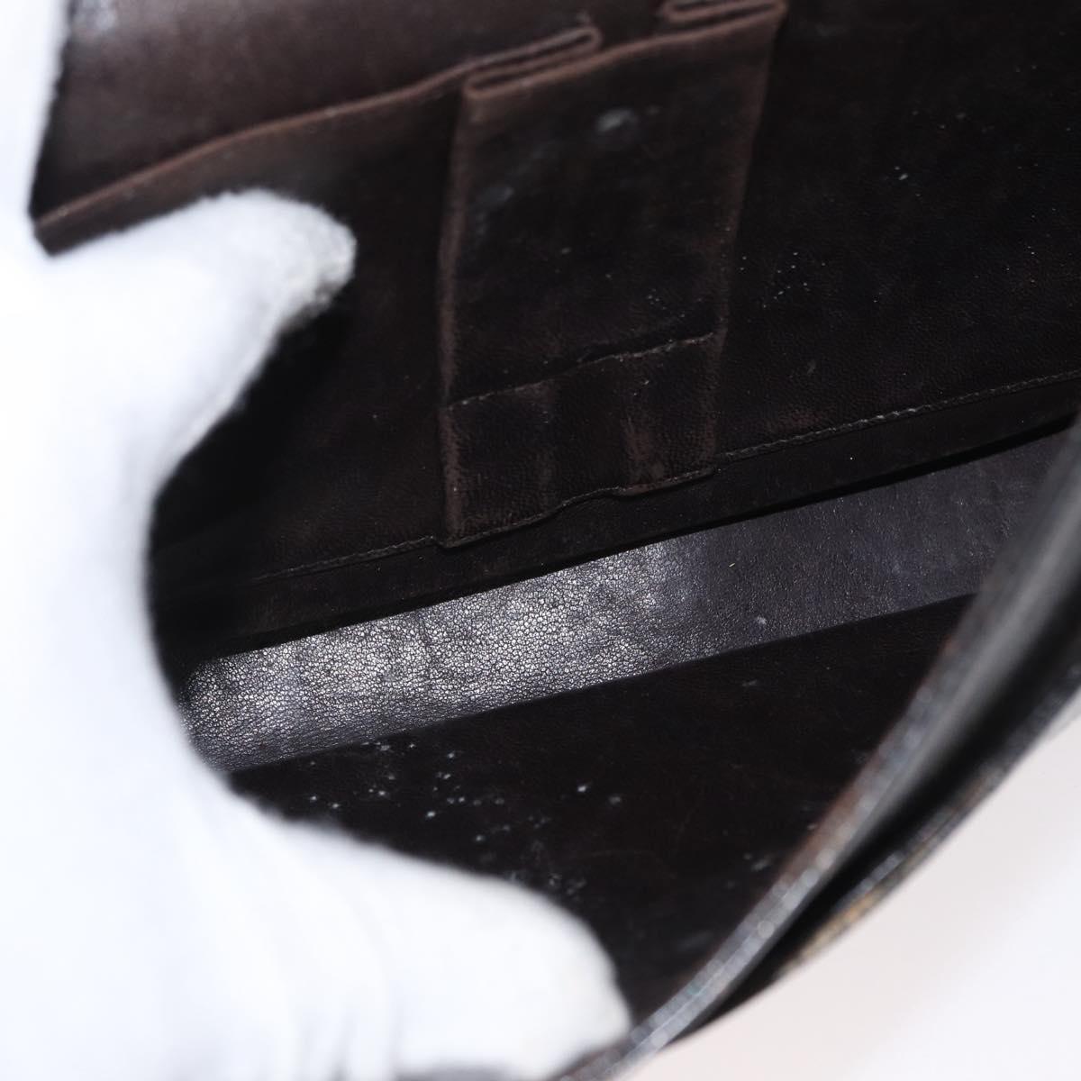 CHANEL Matelasse Chain Shoulder Bag Lamb Skin Vintage Black Gold CC Auth 152958