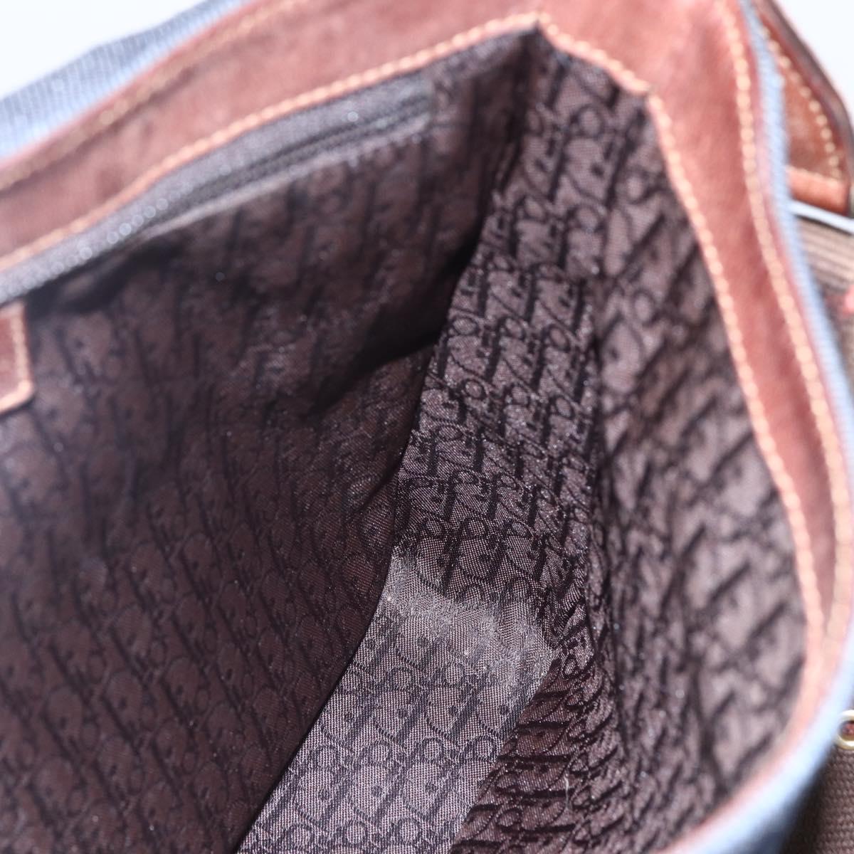 Christian Dior Street Chic Shoulder Bag Denim Leather Navy gold Auth 152959