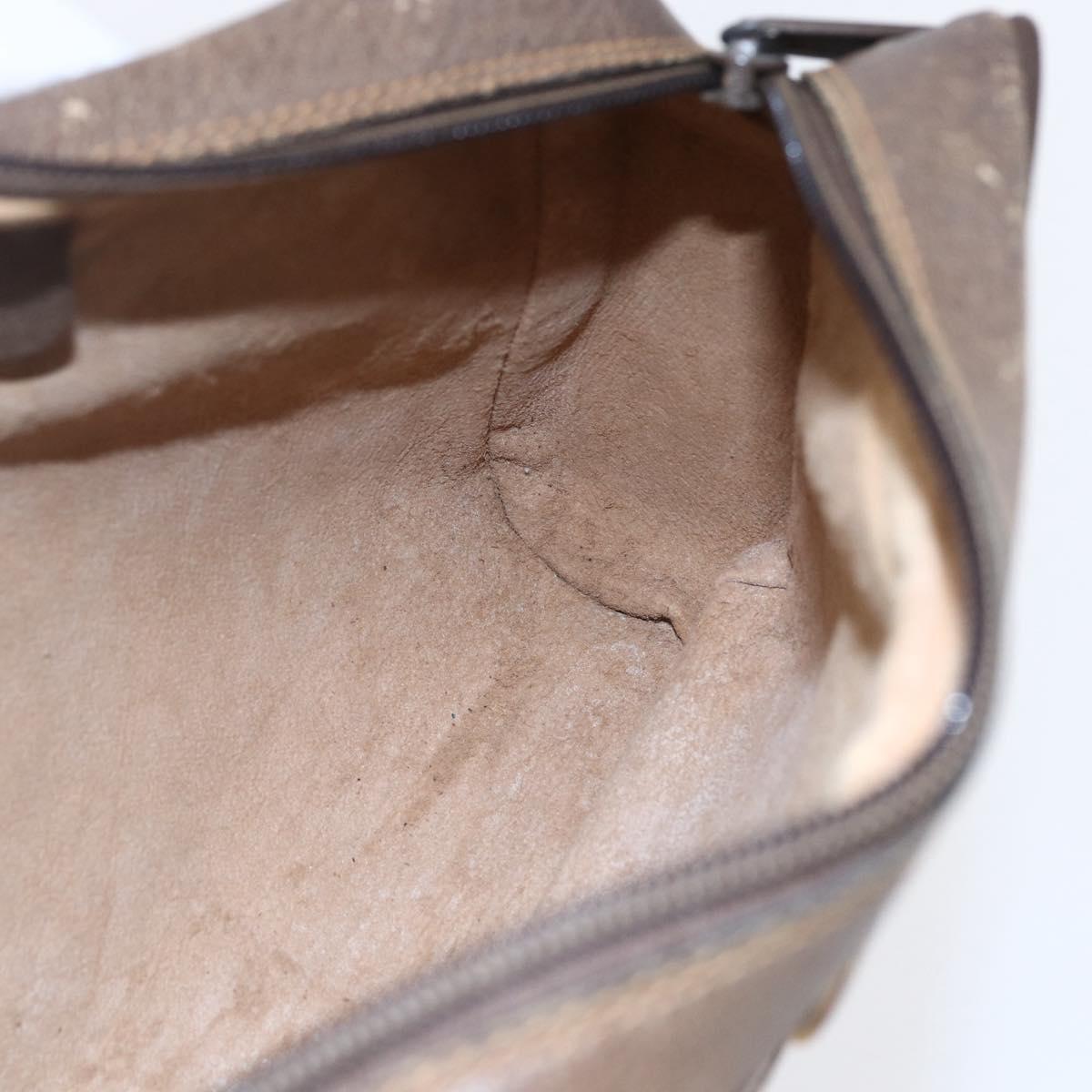 GUCCI GG Supreme Web Sherry Line Bag PVC Beige Gold 904 02 004 Auth 152967