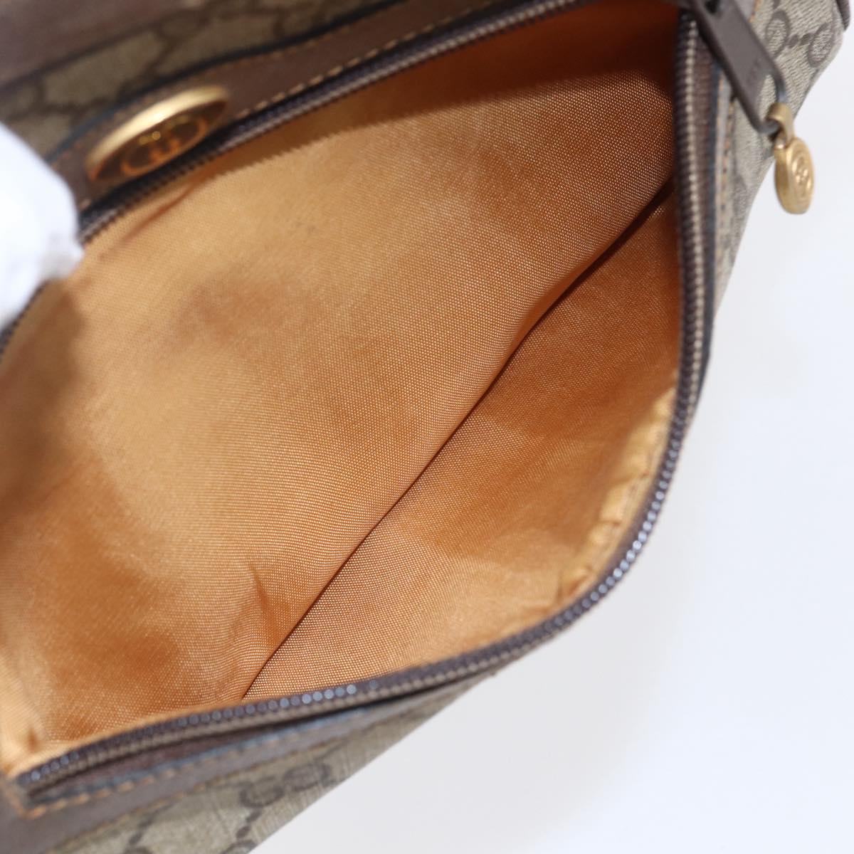 GUCCI GG Supreme Web Sherry Line Bag PVC Beige Gold 904 02 004 Auth 152967