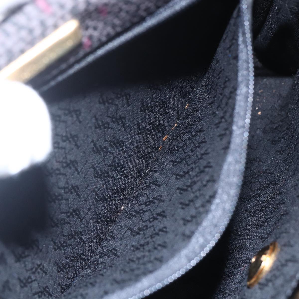 SAINT LAURENT Shoulder Bag PVC Leather Black Gold Auth 152971