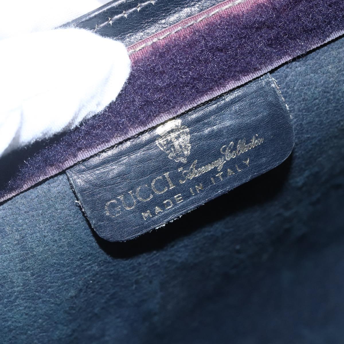 GUCCI GG Supreme Sherry Line Clutch Bag PVC Navy 37 014 2125 Auth 152977