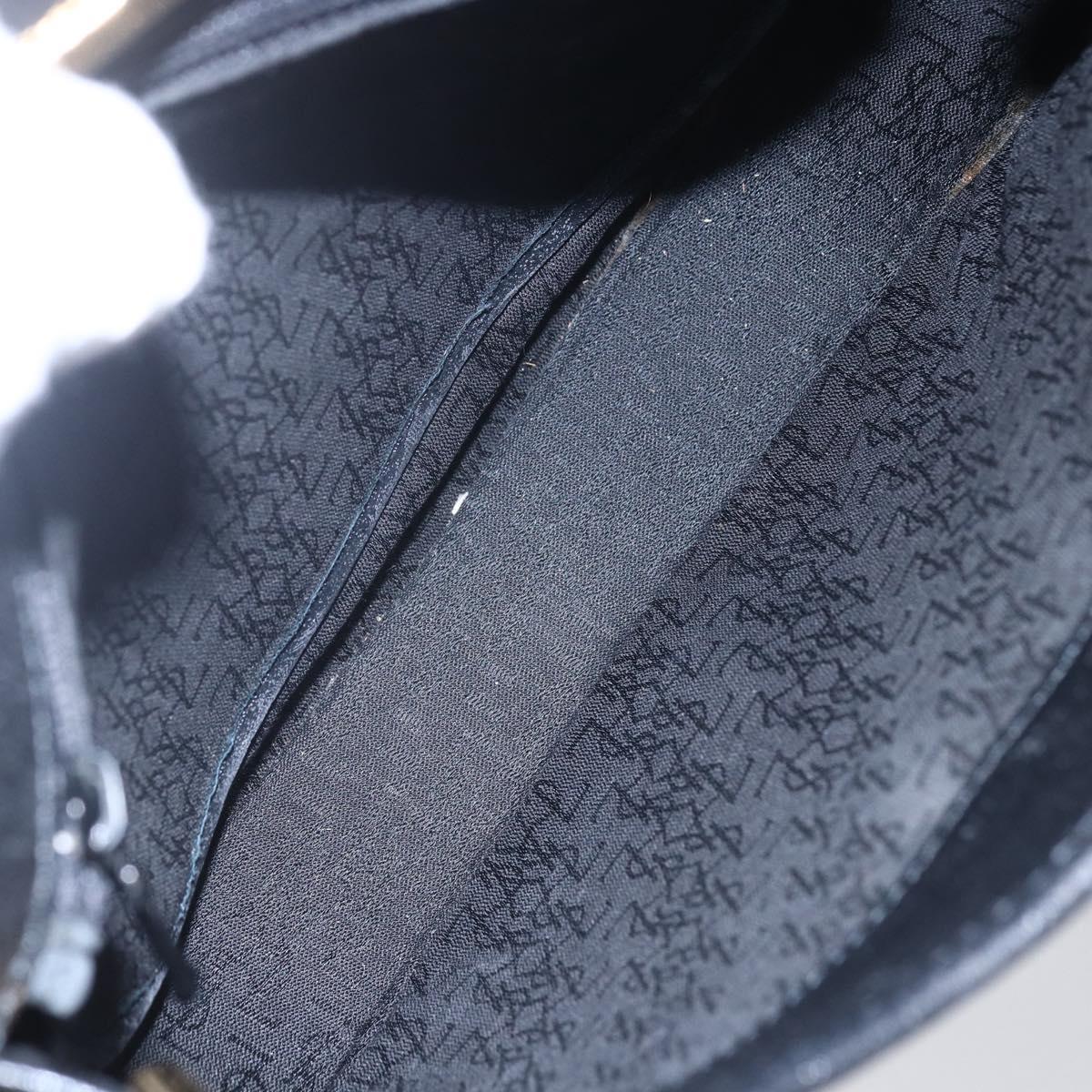 SAINT LAURENT Shoulder Bag Leather Black Gold Auth 152979