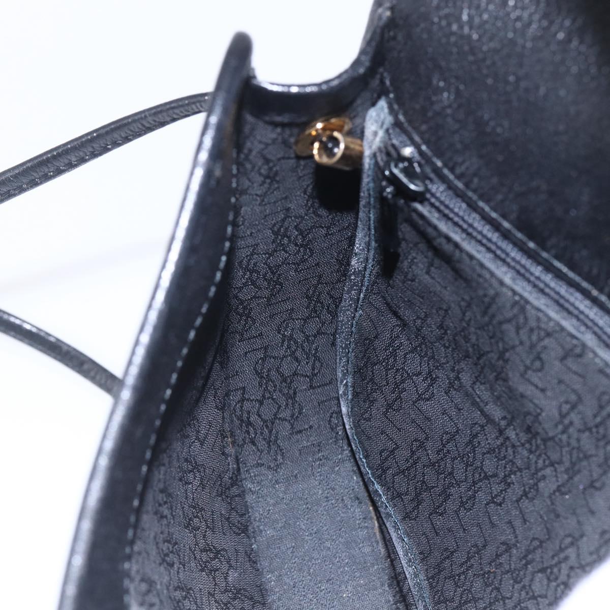 SAINT LAURENT Shoulder Bag Leather Black Gold Auth 152979