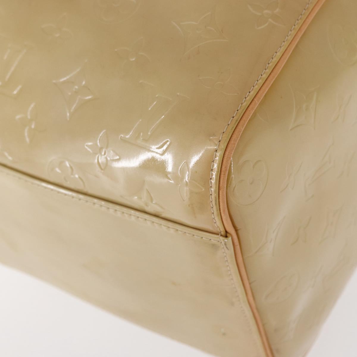 LOUIS VUITTON Monogram Vernis Mercer Boston Bag Beige M91000 LV Auth 152986