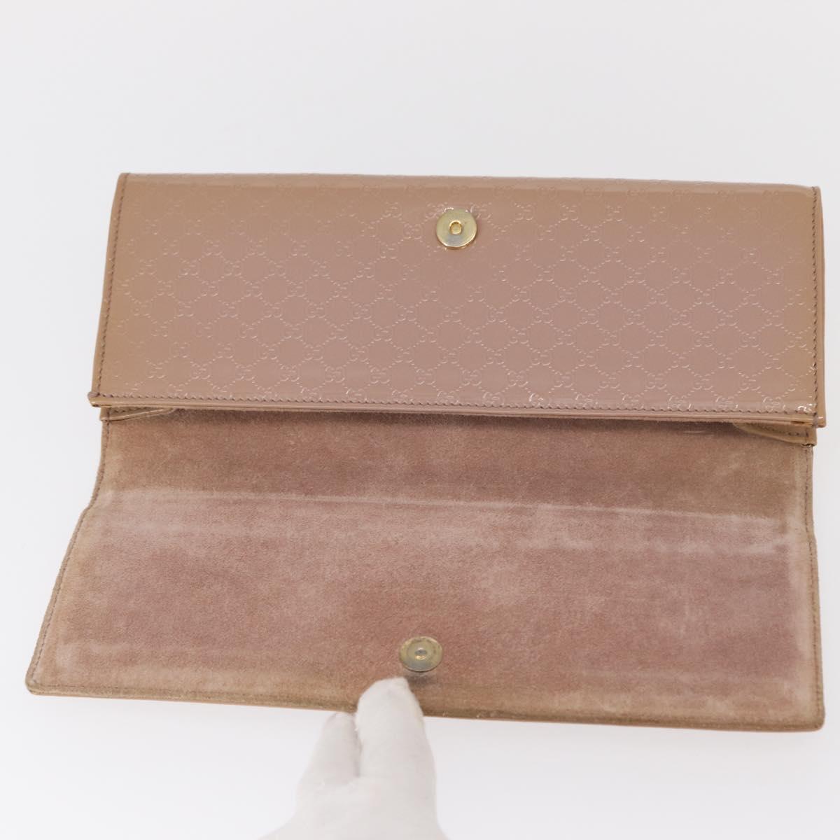 GUCCI Micro GG Supreme Clutch Bag PVC Beige 237073 Auth 152997