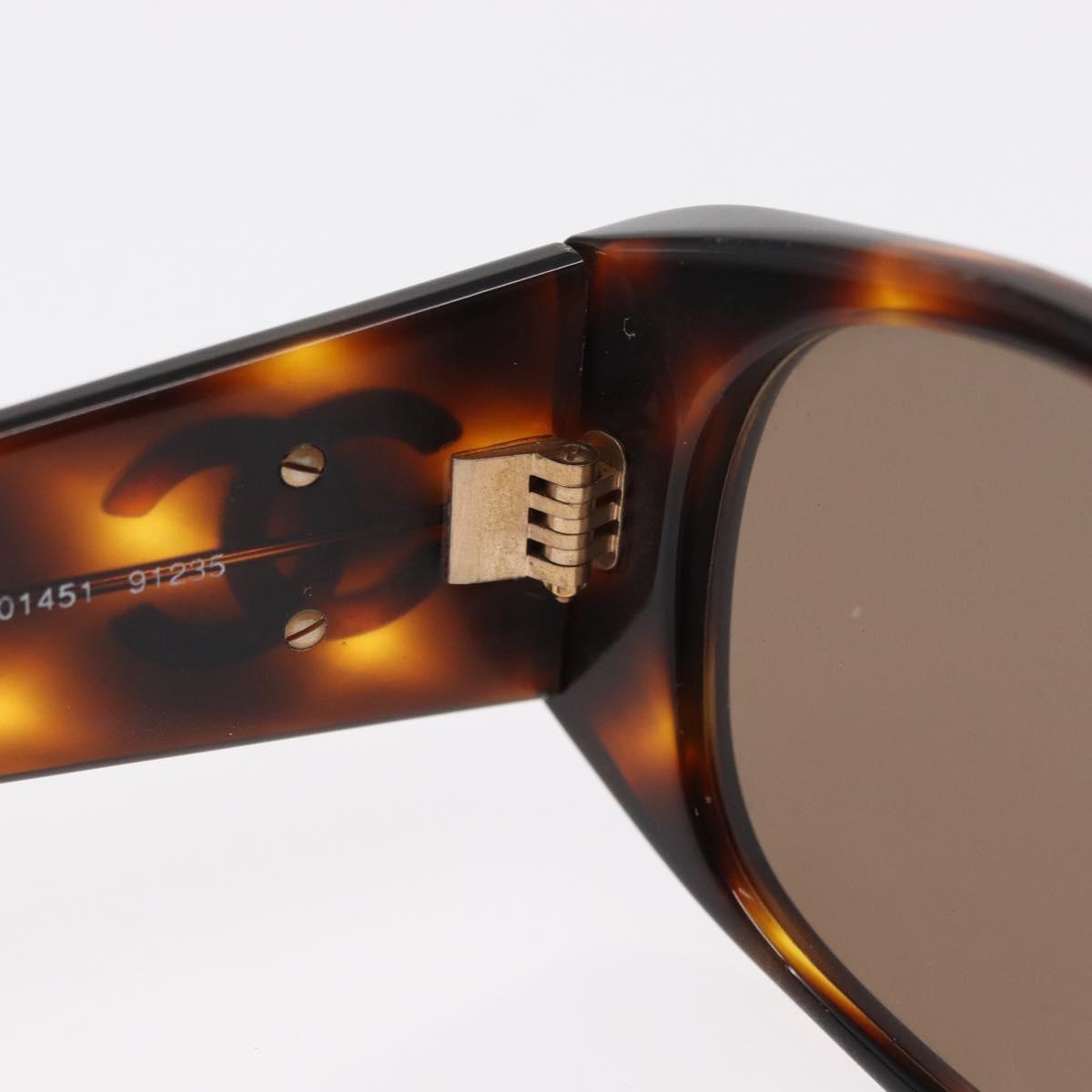 CHANEL Sunglasses Plastic Brown CC Auth 153000