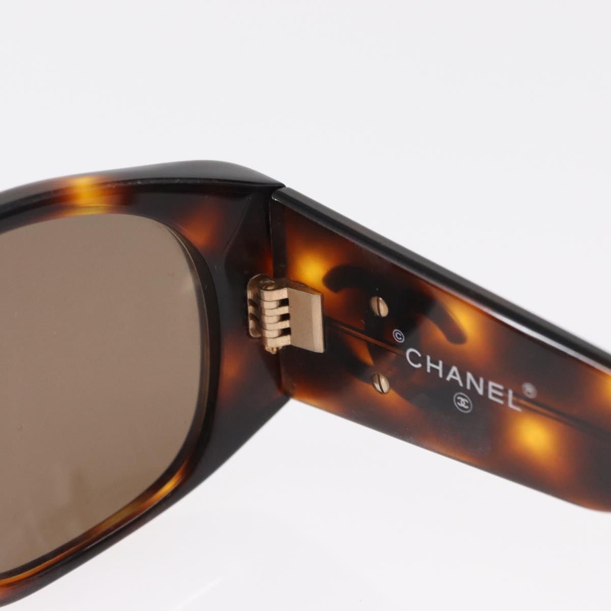 CHANEL Sunglasses Plastic Brown CC Auth 153000
