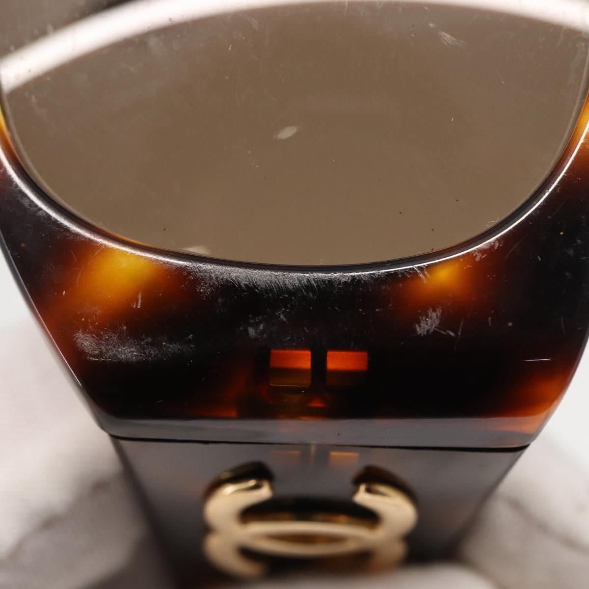 CHANEL Sunglasses Plastic Brown CC Auth 153000