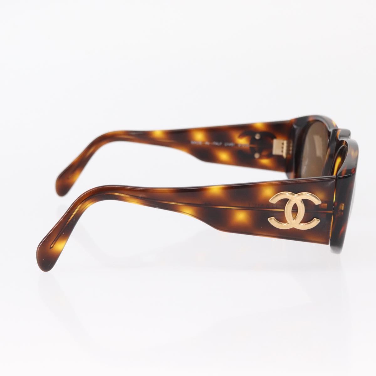 CHANEL Sunglasses Plastic Brown CC Auth 153000