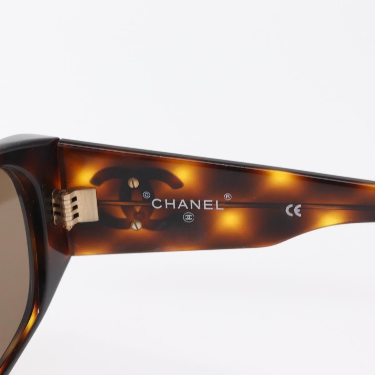 CHANEL Sunglasses Plastic Brown CC Auth 153000