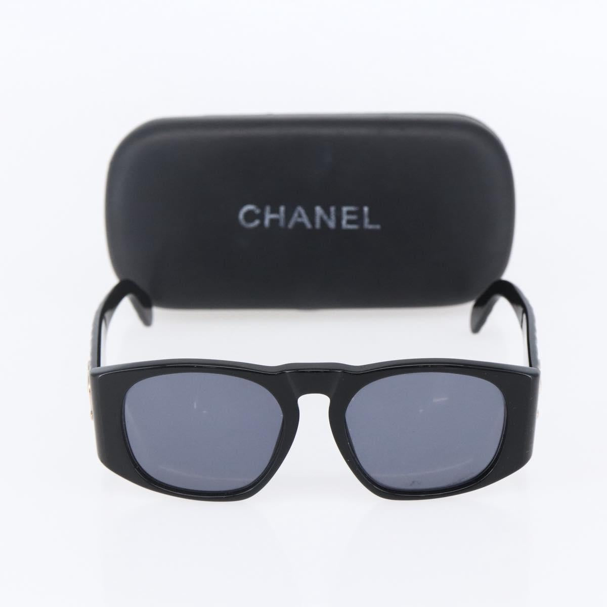 CHANEL Sunglasses plastic Black CC Auth 153001