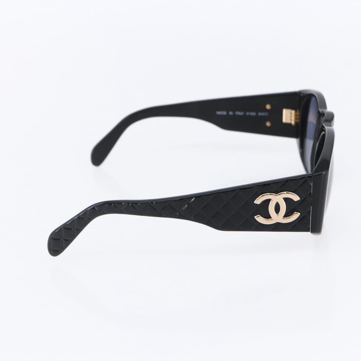 CHANEL Sunglasses plastic Black CC Auth 153001