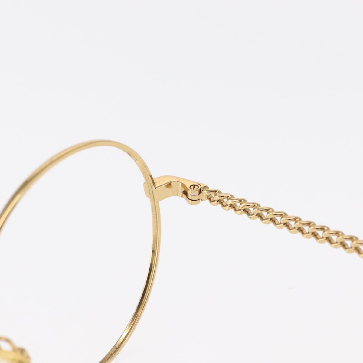 CHANEL Sunglasses frames metal Gold CC Auth 153002