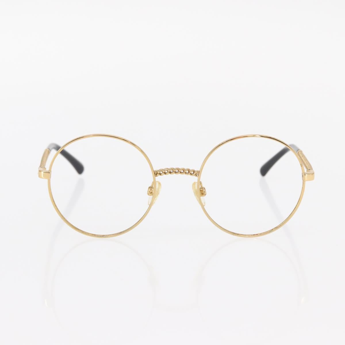 CHANEL Sunglasses frames metal Gold CC Auth 153002