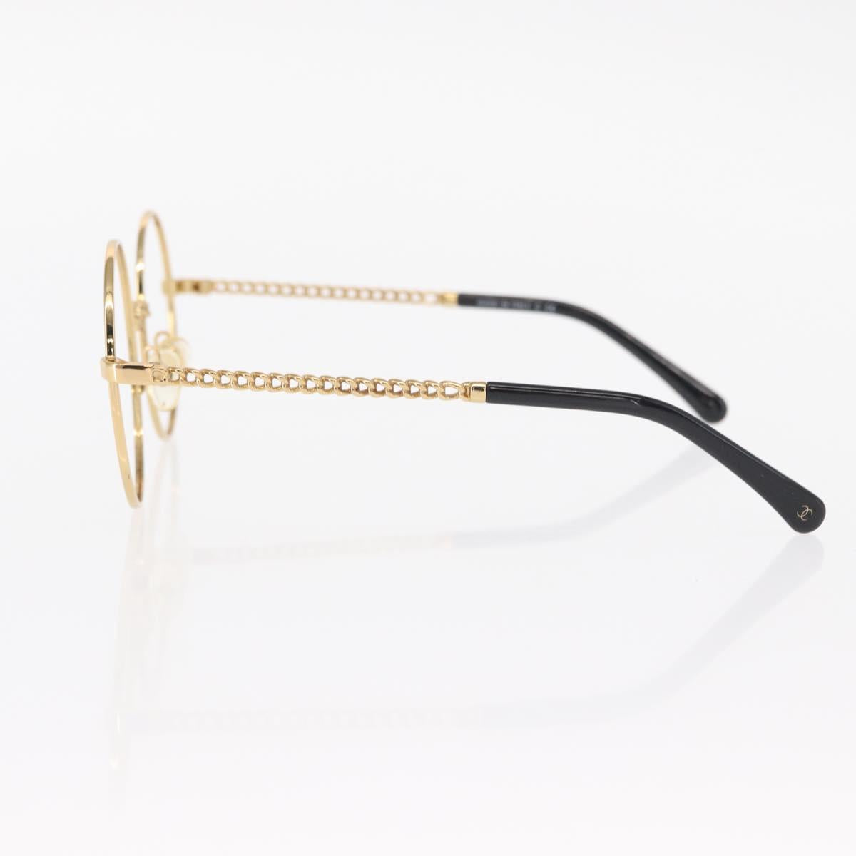 CHANEL Sunglasses frames metal Gold CC Auth 153002