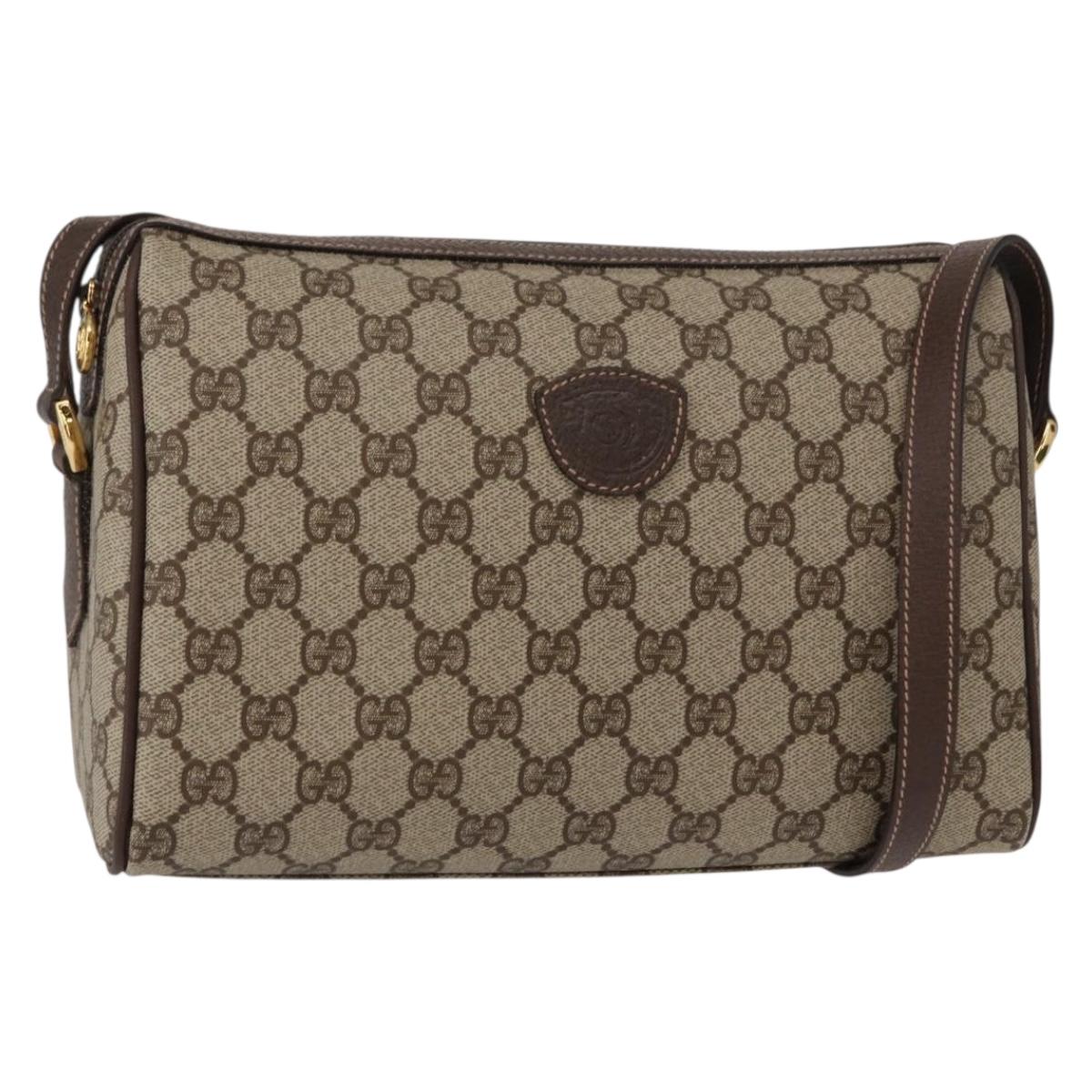 GUCCI GG Supreme Shoulder Bag PVC Beige Gold 001 115 6595 Auth 153003