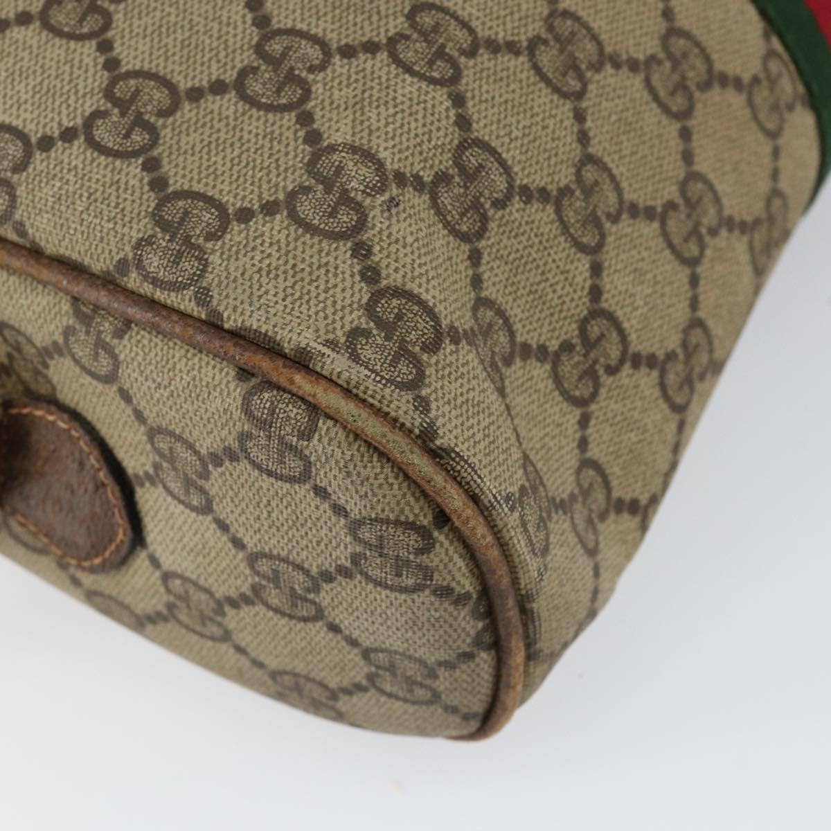 GUCCI GG Supreme Web Sherry Line Shoulder Bag PVC Beige Gold 010 378 Auth 153004