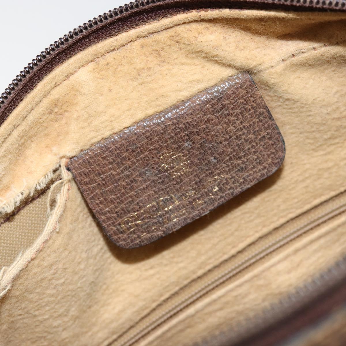 GUCCI GG Supreme Web Sherry Line Shoulder Bag PVC Beige Gold 010 378 Auth 153004