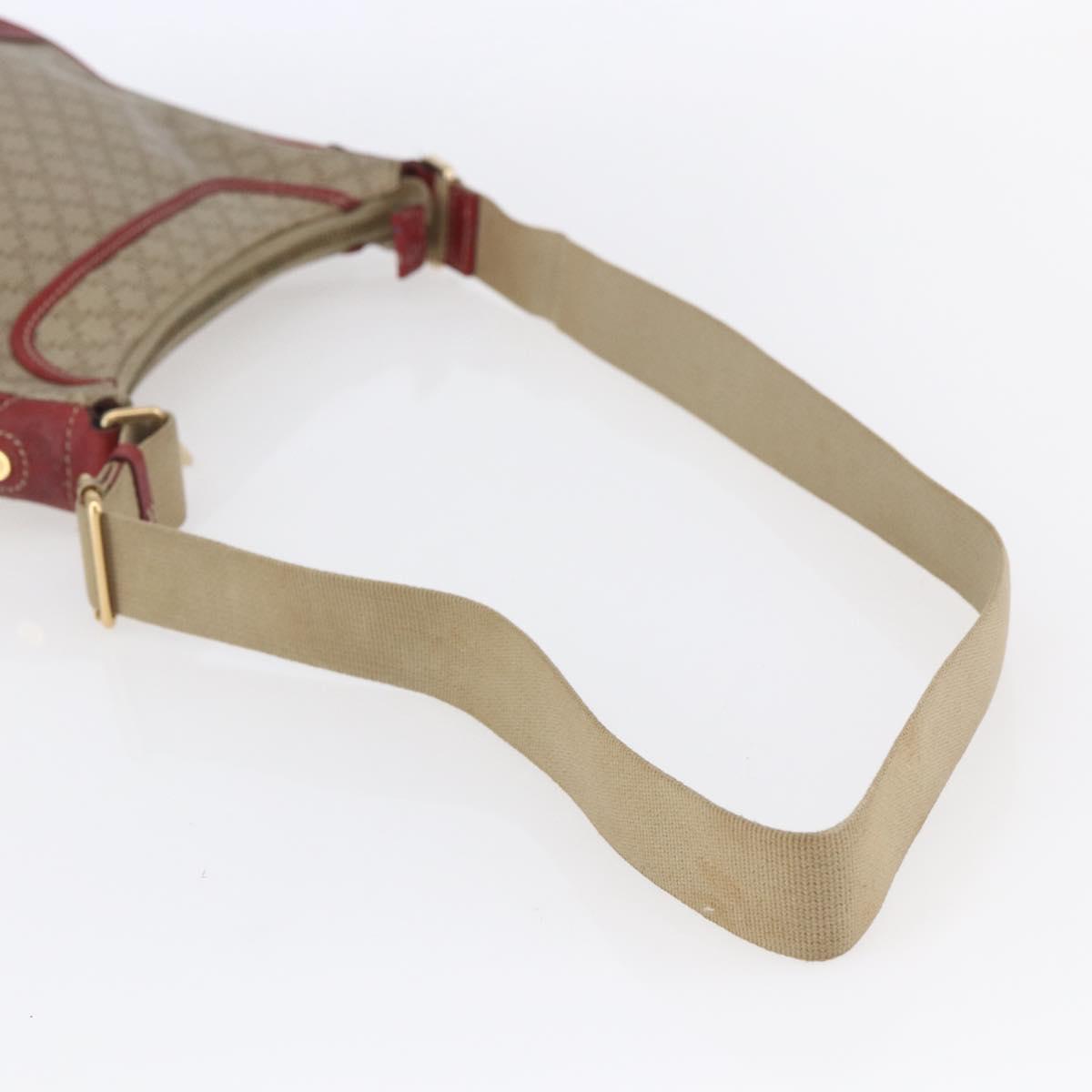 CELINE Macadam Canvas Shoulder Bag PVC Beige Gold Auth 153008