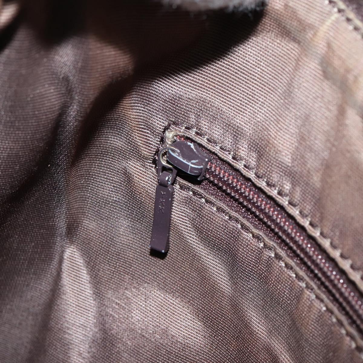 BURBERRY Nova Check Shoulder Bag Canvas Beige Silver Auth 153010