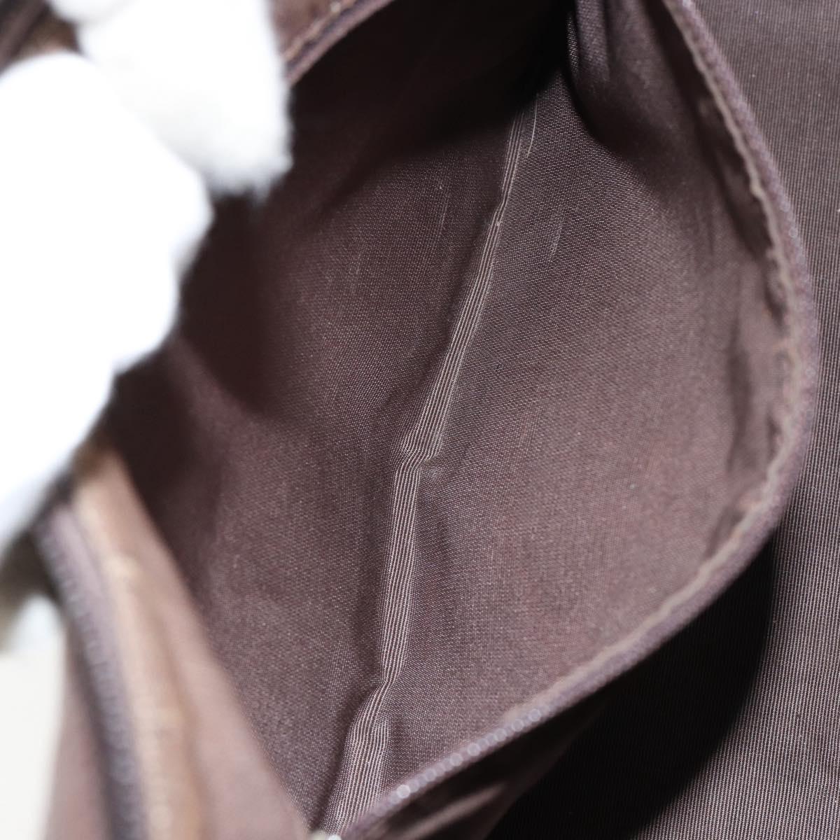 BURBERRY Nova Check Shoulder Bag Canvas Beige Silver Auth 153010