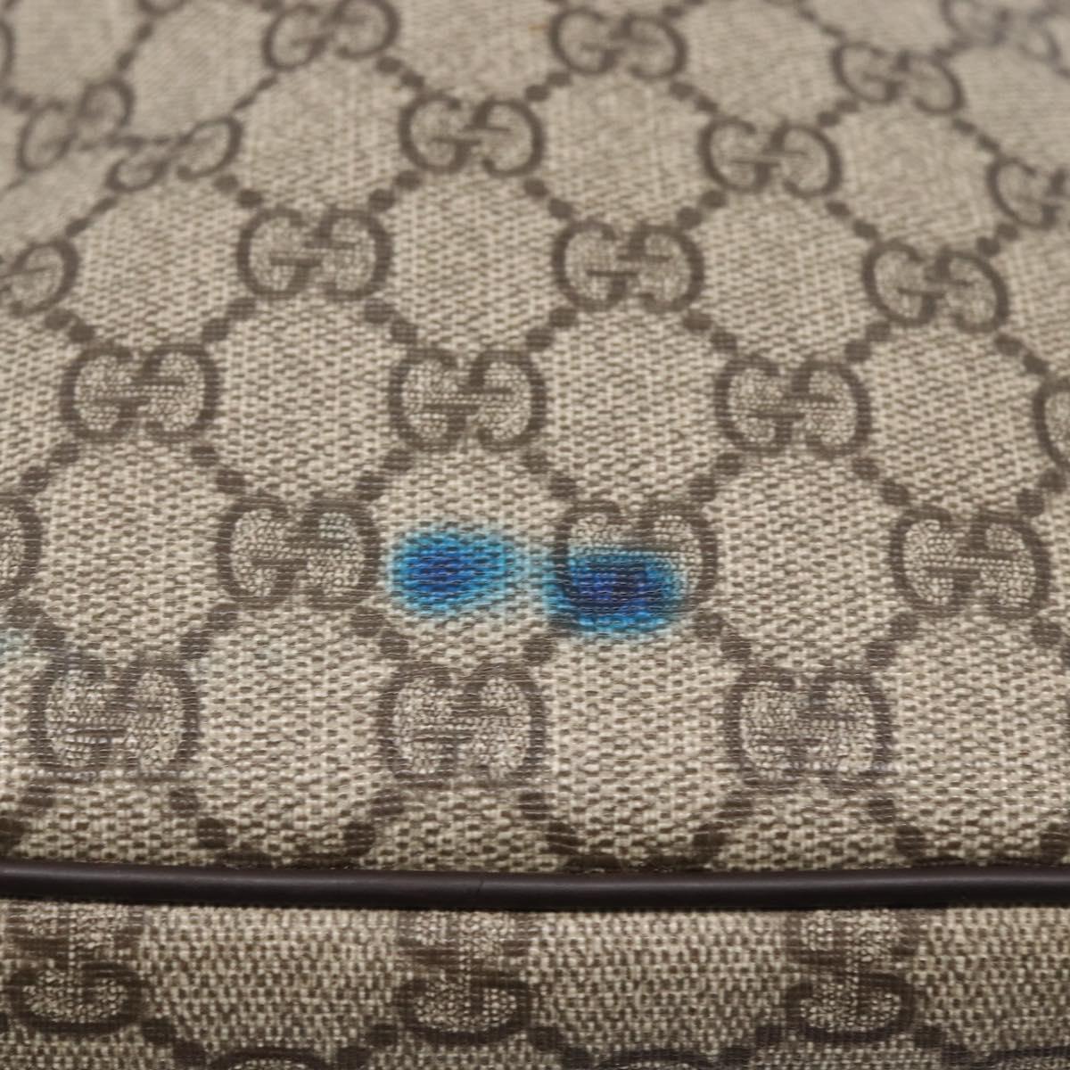 GUCCI GG Supreme Shoulder Bag PVC Beige Gold 233268 Auth 153011