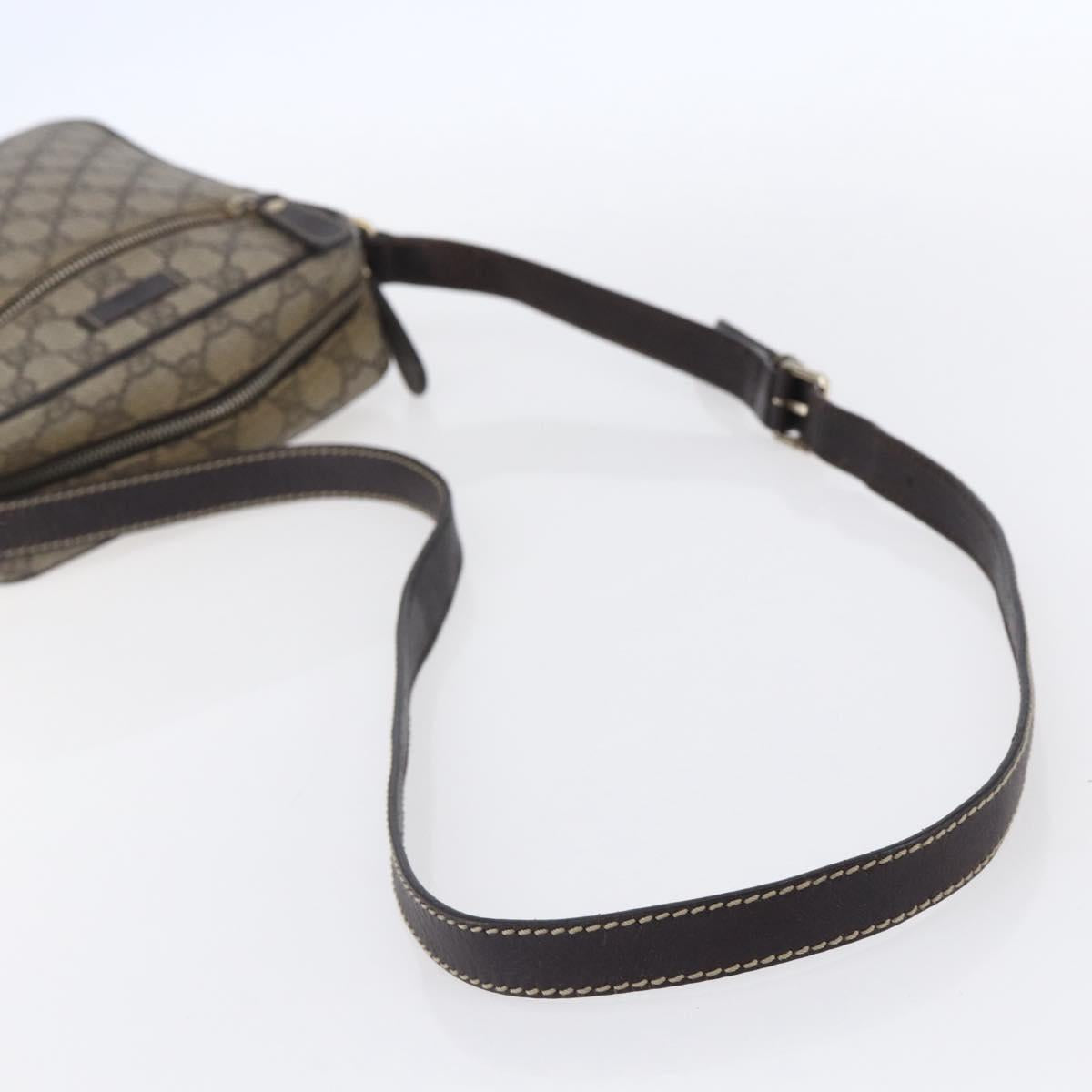 GUCCI GG Supreme Shoulder Bag PVC Beige Gold 233268 Auth 153011