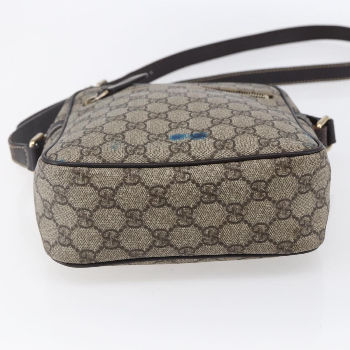 GUCCI GG Supreme Shoulder Bag PVC Beige Gold 233268 Auth 153011