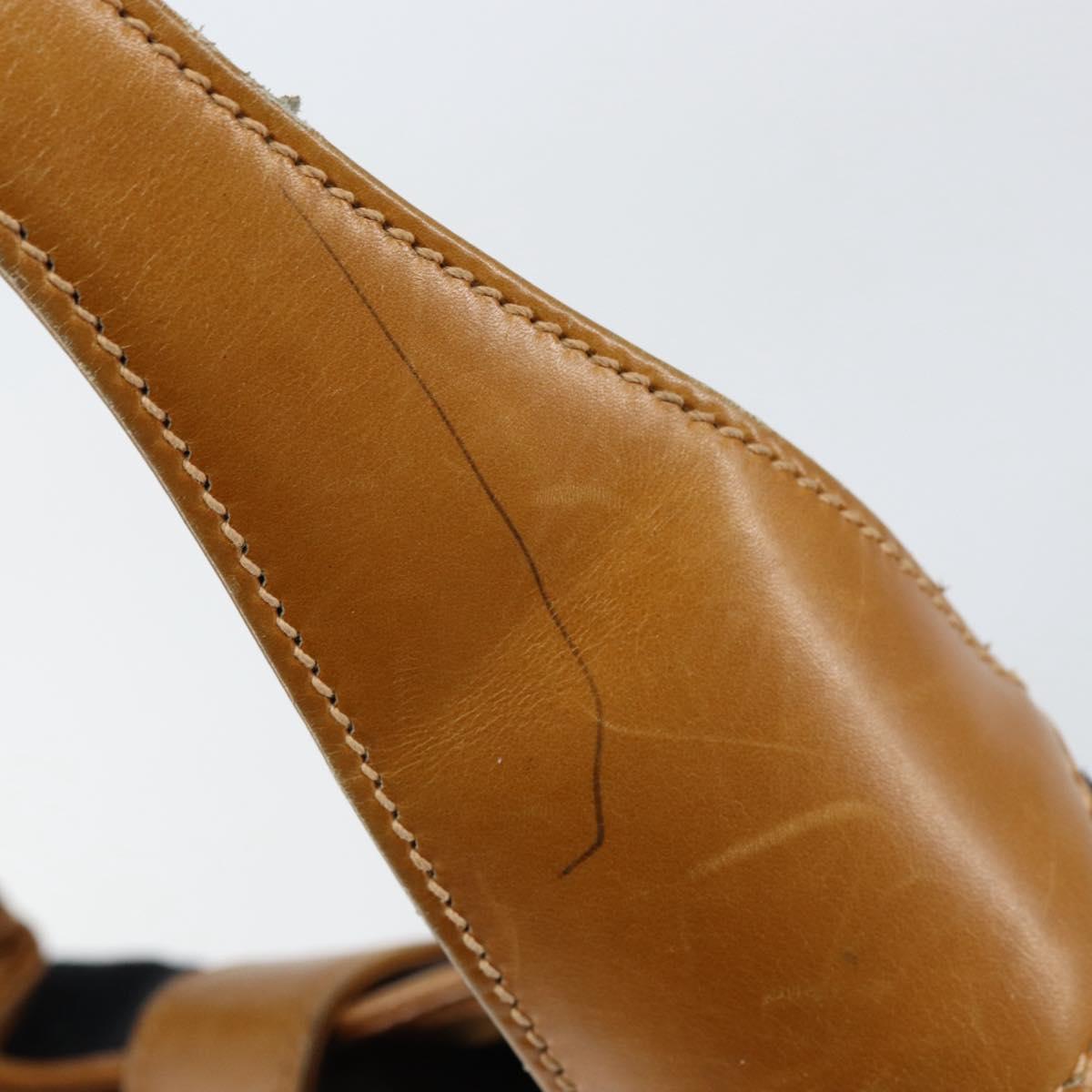 GUCCI GG Canvas Jackie Shoulder Bag Black Gold Auth 153012