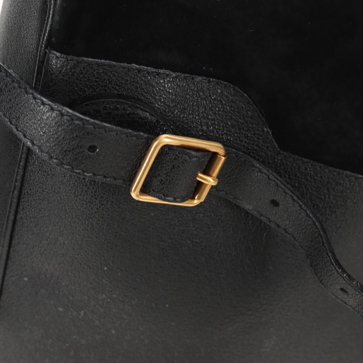 GUCCI Bamboo Backpack Suede Black Gold 003 2058 0016 Auth 153019V