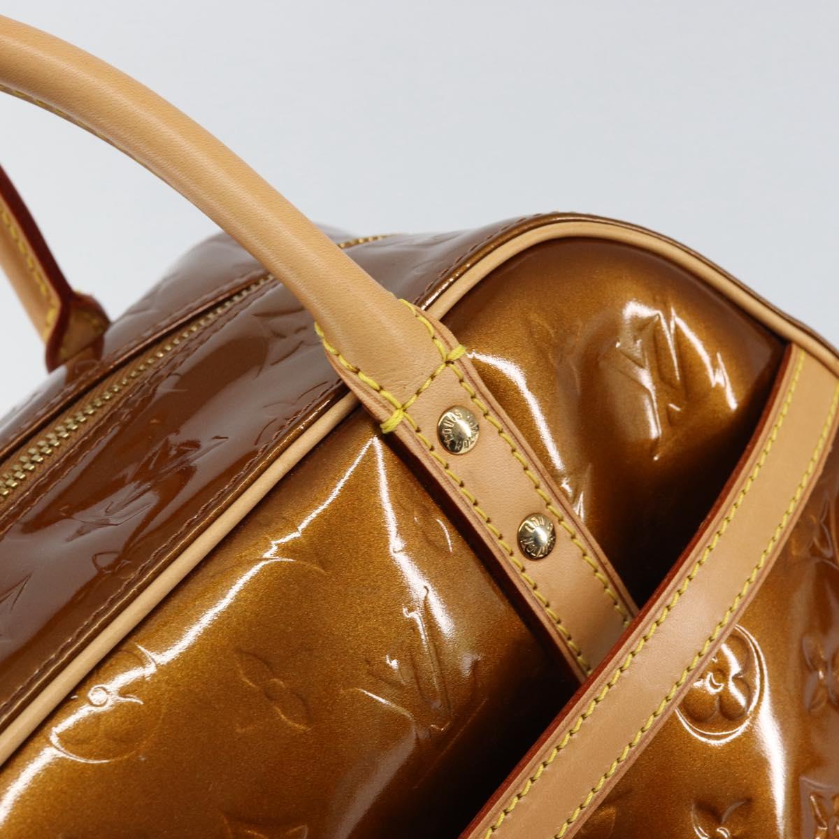 LOUIS VUITTON Monogram Vernis Tompkins Square Bag Bronze M91103 LV Auth 153020