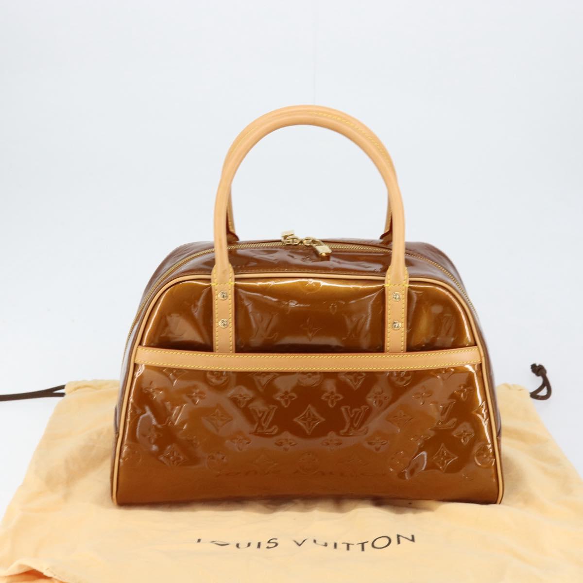 LOUIS VUITTON Monogram Vernis Tompkins Square Bag Bronze M91103 LV Auth 153020