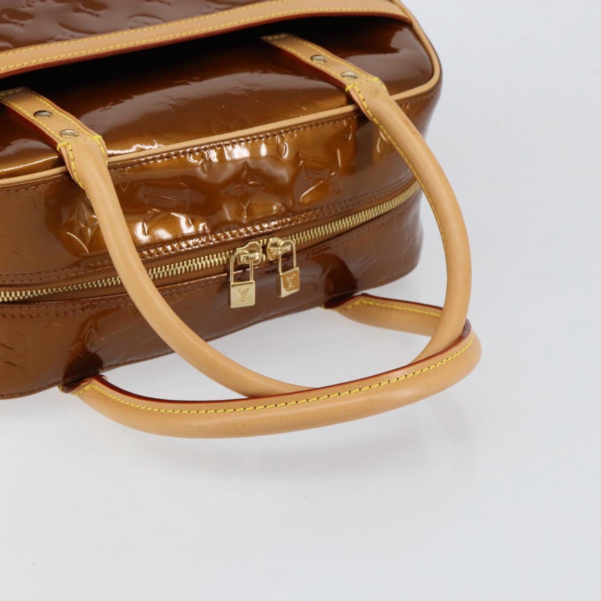 LOUIS VUITTON Monogram Vernis Tompkins Square Bag Bronze M91103 LV Auth 153020