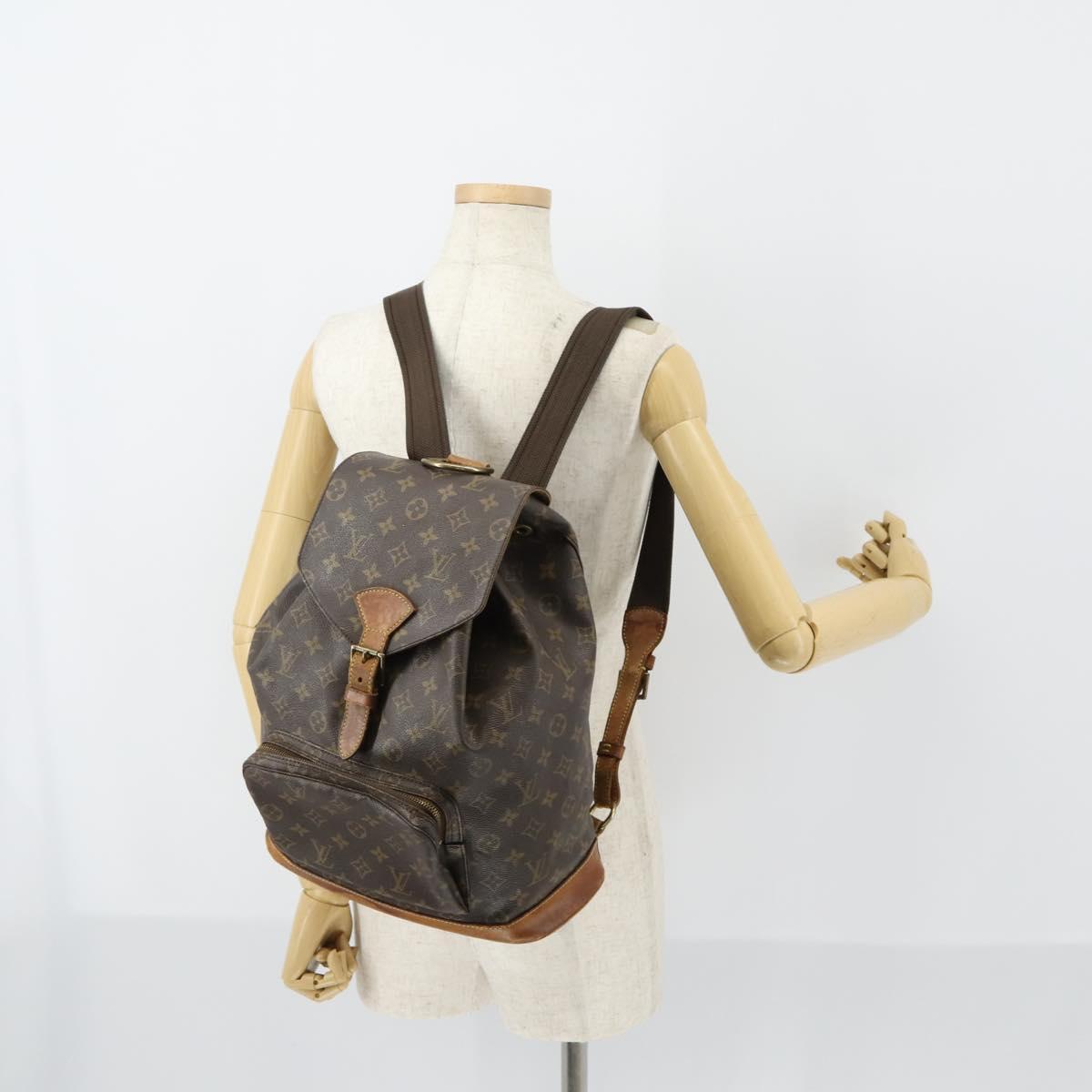 LOUIS VUITTON Monogram Montsouris GM Backpack M51135 LV Auth 153023