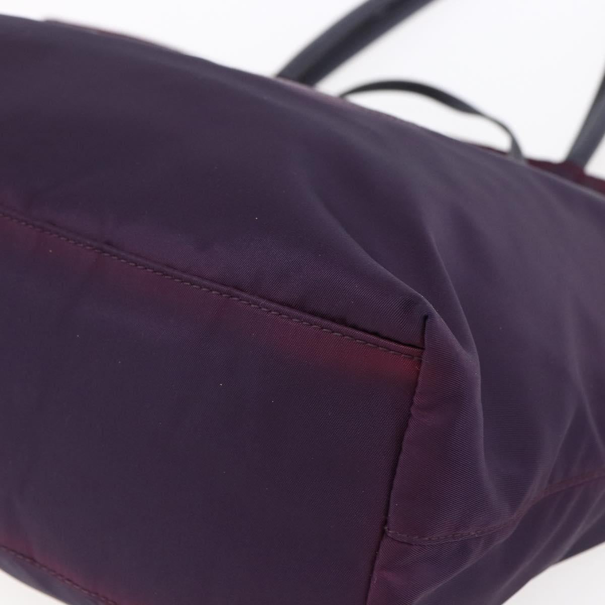 PRADA Tote Bag Nylon Purple Gold Auth 153031