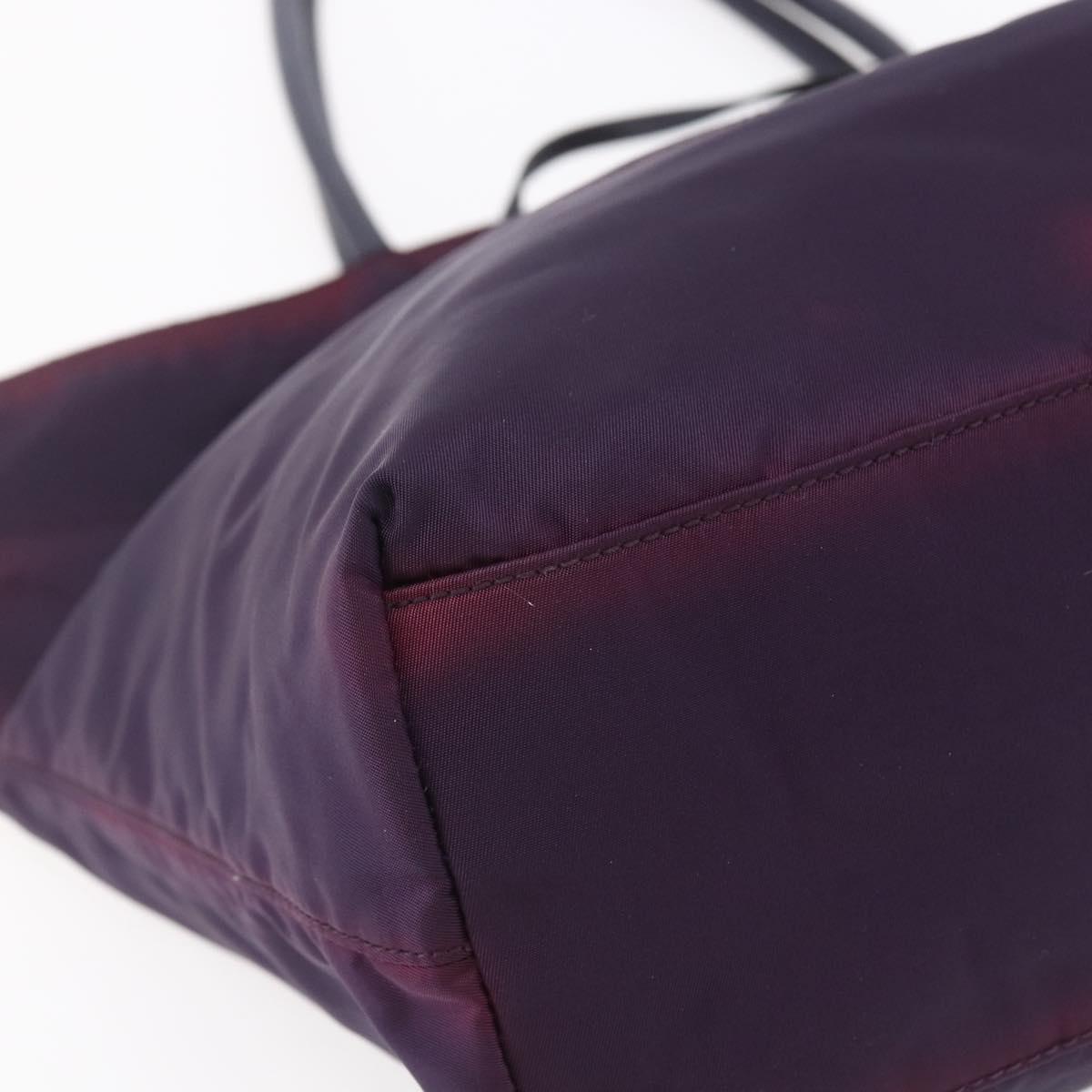 PRADA Tote Bag Nylon Purple Gold Auth 153031