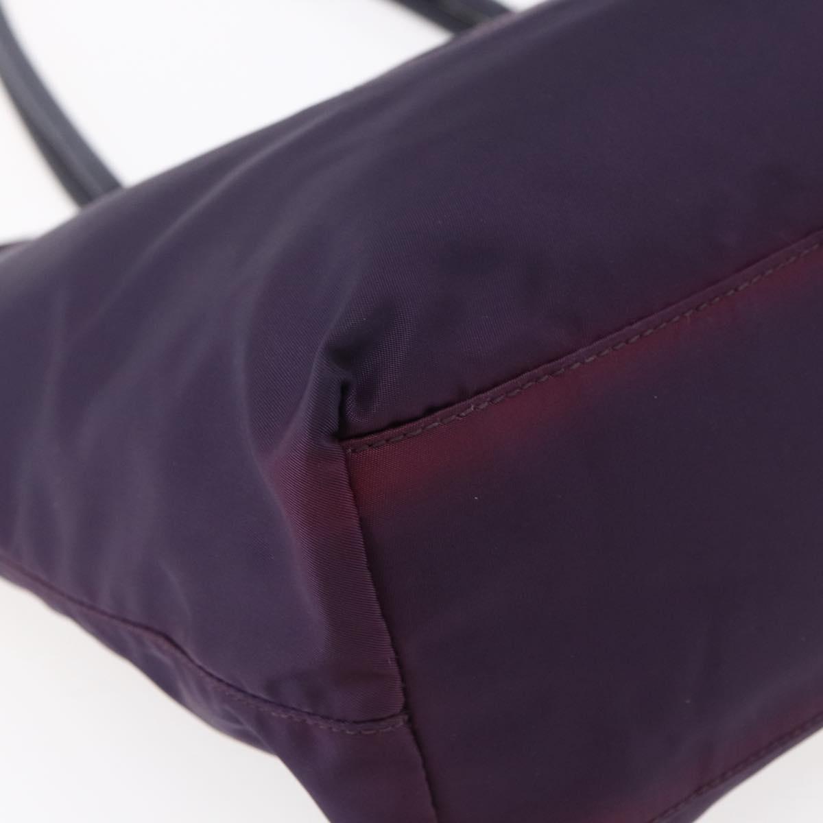 PRADA Tote Bag Nylon Purple Gold Auth 153031