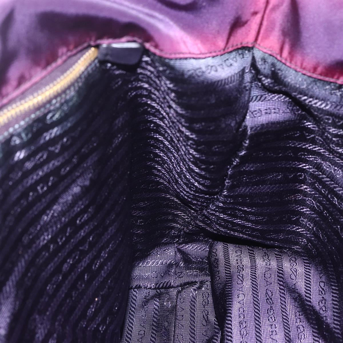 PRADA Tote Bag Nylon Purple Gold Auth 153031